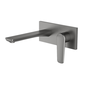 Gunmetal MINIMAL Series H59A wall mounted square plate 2 hole basin faucet