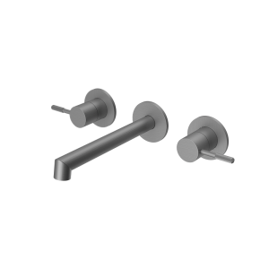 Gunmetal RING Series H59A trimless 3 hole wall mounted basin faucet