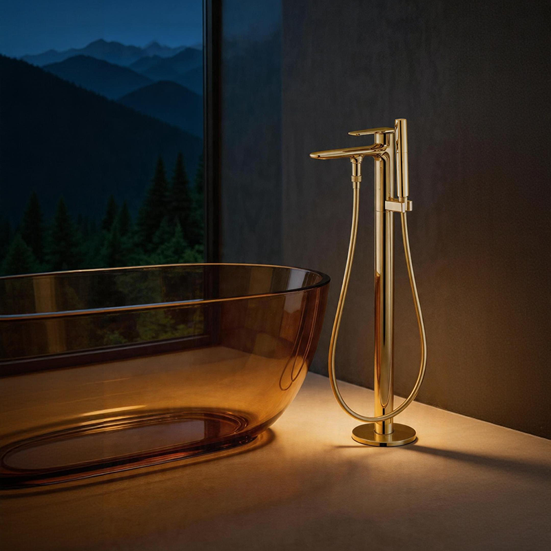 Full view of MINIMAL Series floor mounted bath shower mixer