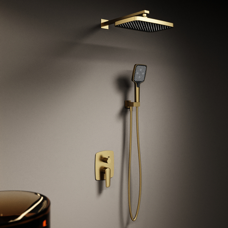 Full view of MINIMAL Series concealed rain shower system