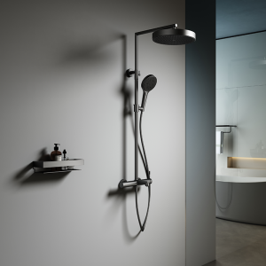 Full view of RING Series exposed bath shower system