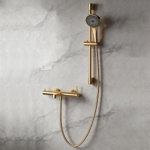 Full view of RING Series exposed dual function bath shower system