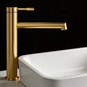 Full view of RING Series elevated bathroom sink faucet