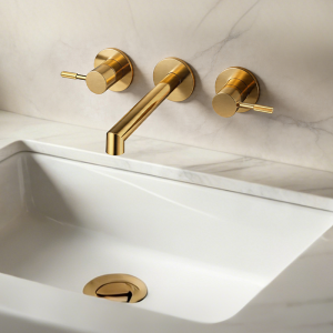 Full view of RING Series trimless wall mounted basin faucet