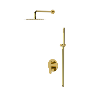 Brushed Gold ECLAT concealed dual function rain shower system