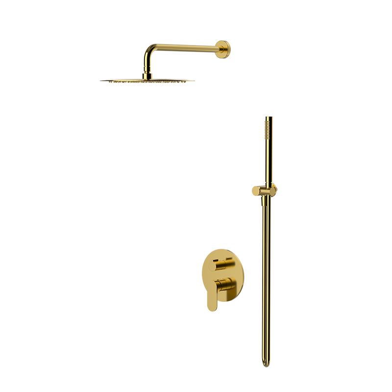Brushed Gold ECLAT concealed dual function rain shower system