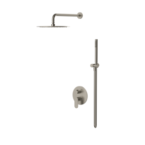 Brushed Nickel ECLAT concealed dual function rain shower system