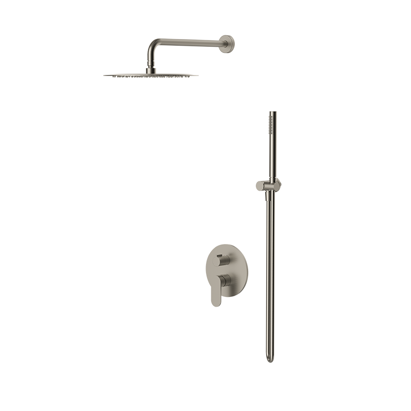 Brushed Nickel ECLAT concealed dual function rain shower system
