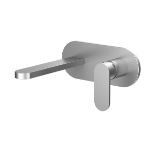 Brushed Nickel ECLAT Series SUS304 round plate wall mounted basin faucet