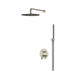 Brushed Nickel PURE Series concealed dual function rain shower system