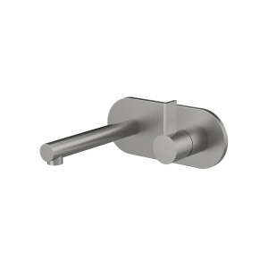 Brushed Nickel PURE Series SUS304 round plate wall mounted basin faucet