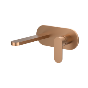 Brushed Rose Gold ECLAT Series SUS304 round plate wall mounted basin faucet