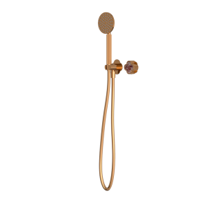 Brushed Rose Gold GILDED CLOVER Series concealed shower system