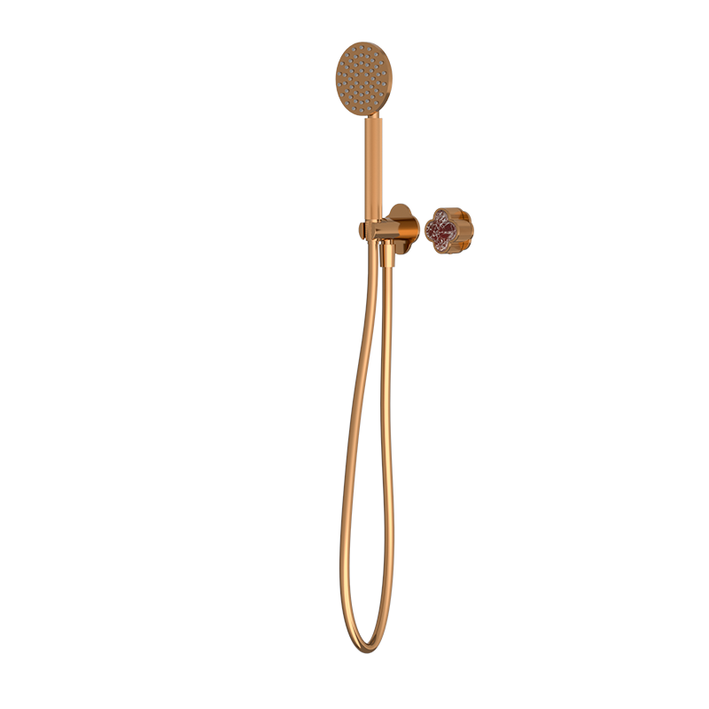 Brushed Rose Gold GILDED CLOVER Series concealed shower system