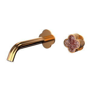 Brushed Rose Gold GILDED CLOVER Series wall mounted basin faucet