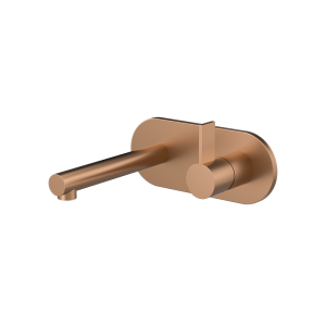 Brushed Rose Gold PURE Series SUS304 round plate wall mounted basin faucet