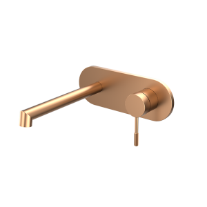 Brushed Rose Gold RING Series H59A round plate 2 hole wall mounted basin faucet