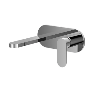 Chrome ECLAT Series SUS304 round plate wall mounted basin faucet