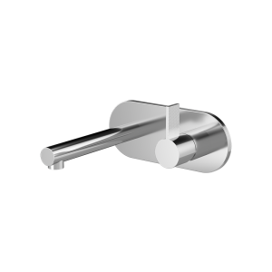 Chrome PURE Series SUS304 round plate wall mounted basin faucet