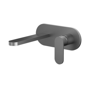 Gunmetal ECLAT Series SUS304 round plate wall mounted basin faucet