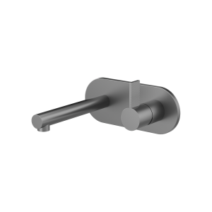 Gunmetal PURE Series SUS304 round plate wall mounted basin faucet