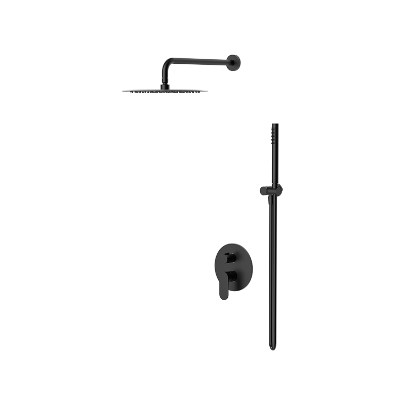Matte Black ECLAT concealed dual function rain shower system